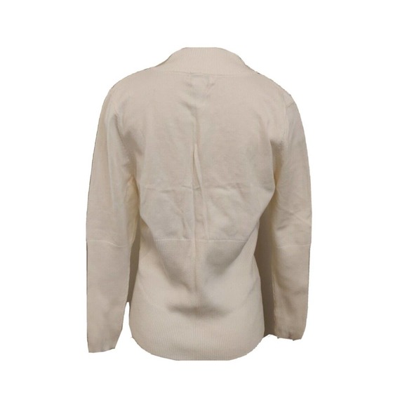 Monroe & Main Women's Sweater White Half Zip Sequin Snowflake Christmas LArge - Picture 2 of 5